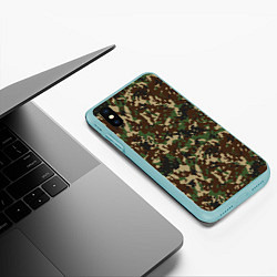 Чехол iPhone XS Max матовый Камуфляж Излом, цвет: 3D-мятный — фото 2