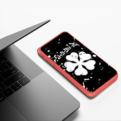 Чехол iPhone XS Max матовый Чёрный клевер манга, цвет: 3D-красный — фото 2
