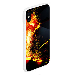 Чехол iPhone XS Max матовый 3D ВЗРЫВ, ОБЛОМКИ NEON EXPLOSION, цвет: 3D-белый — фото 2