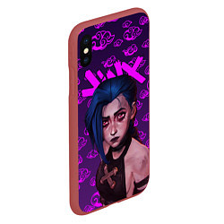 Чехол iPhone XS Max матовый League Of Legends ARCANE JINX НЕОН, цвет: 3D-красный — фото 2