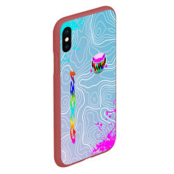 Чехол iPhone XS Max матовый 6IX9INE Gooba Брызги, цвет: 3D-красный — фото 2