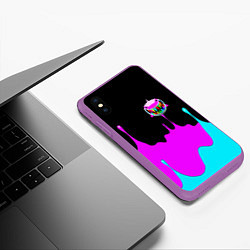 Чехол iPhone XS Max матовый 6IX9INE Подтеки Красок, цвет: 3D-фиолетовый — фото 2