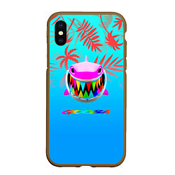 Чехол iPhone XS Max матовый 6IX9INE tropical, цвет: 3D-коричневый