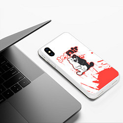 Чехол iPhone XS Max матовый Danganronpa monokuma, цвет: 3D-белый — фото 2