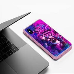 Чехол iPhone XS Max матовый League Of Legends Arcane ДЖИНКС НЕОНОВАЯ КРАСКА, цвет: 3D-розовый — фото 2