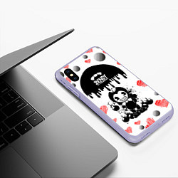 Чехол iPhone XS Max матовый BOMB LOVE BENDY AND THE INK MACHINE, цвет: 3D-светло-сиреневый — фото 2