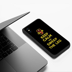 Чехол iPhone XS Max матовый Keep calm and sweep the leg, цвет: 3D-черный — фото 2