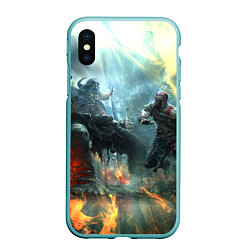 Чехол iPhone XS Max матовый God of War Fighting, цвет: 3D-мятный