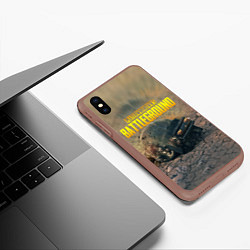 Чехол iPhone XS Max матовый PUBG HEAD 3 lvl, цвет: 3D-коричневый — фото 2