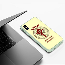 Чехол iPhone XS Max матовый Стальной алхимик - Фламель, цвет: 3D-салатовый — фото 2