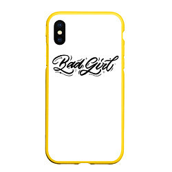 Чехол iPhone XS Max матовый Bad girl lettering, цвет: 3D-желтый