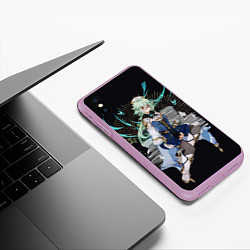 Чехол iPhone XS Max матовый Сахароза Сухроза с книгами Геншин Импакт Sucrose, цвет: 3D-сиреневый — фото 2