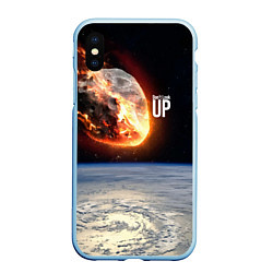 Чехол iPhone XS Max матовый Dont look up! Comets flight!, цвет: 3D-голубой