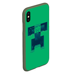 Чехол iPhone XS Max матовый Побег от криперов, цвет: 3D-темно-зеленый — фото 2