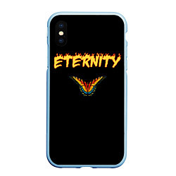 Чехол iPhone XS Max матовый Eternity бабочка, цвет: 3D-голубой