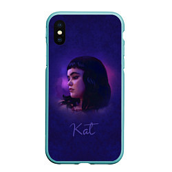 Чехол iPhone XS Max матовый Kat, цвет: 3D-мятный