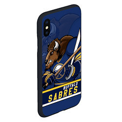 Чехол iPhone XS Max матовый Баффало Сейберз, Buffalo Sabres, цвет: 3D-черный — фото 2