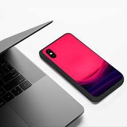 Чехол iPhone XS Max матовый Дорога в горизонт Алый закат, цвет: 3D-черный — фото 2