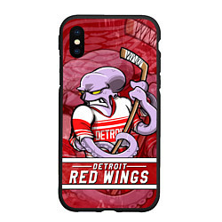 Чехол iPhone XS Max матовый Детройт Ред Уингз, Detroit Red Wings Маскот