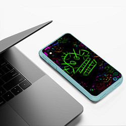 Чехол iPhone XS Max матовый League Of Legends неон - Arcane, цвет: 3D-мятный — фото 2