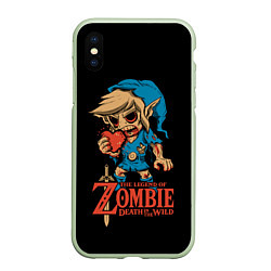 Чехол iPhone XS Max матовый Зомби Линк, цвет: 3D-салатовый