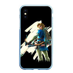 Чехол iPhone XS Max матовый Линк с луком, цвет: 3D-голубой