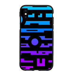 Чехол iPhone XS Max матовый Неоновая геометрия Neon, цвет: 3D-черный
