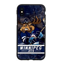 Чехол iPhone XS Max матовый Виннипег Джетс, Winnipeg Jets Маскот