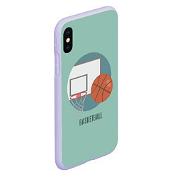 Чехол iPhone XS Max матовый Basketball Спорт, цвет: 3D-светло-сиреневый — фото 2