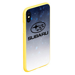 Чехол iPhone XS Max матовый SUBARU авто, супер, цвет: 3D-желтый — фото 2