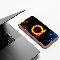 Чехол iPhone XS Max матовый GOD OF WAR CRATOS FIRE SYMBOL RUNE, цвет: 3D-коричневый — фото 2