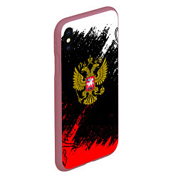 Чехол iPhone XS Max матовый Russia Патриот Герб, цвет: 3D-малиновый — фото 2
