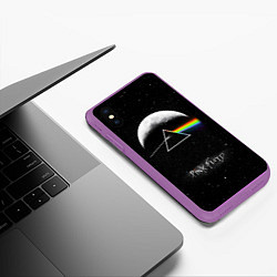 Чехол iPhone XS Max матовый PINK FLOYD LOGO ПИНК ФЛОЙД ЗВЕЗДЫ, цвет: 3D-фиолетовый — фото 2