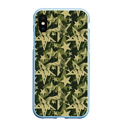 Чехол iPhone XS Max матовый Star camouflage, цвет: 3D-голубой