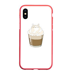 Чехол iPhone XS Max матовый Catuccino, цвет: 3D-красный