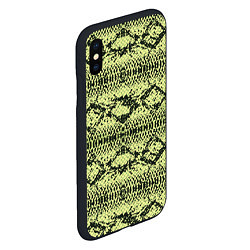 Чехол iPhone XS Max матовый Крокодиловая кожа, цвет: 3D-черный — фото 2