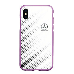 Чехол iPhone XS Max матовый Mercedes-Benz - White, цвет: 3D-фиолетовый