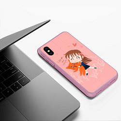 Чехол iPhone XS Max матовый I love you this much, цвет: 3D-розовый — фото 2