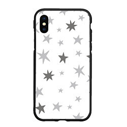 Чехол iPhone XS Max матовый Звездочкиstars, цвет: 3D-черный