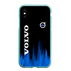 Чехол iPhone XS Max матовый Volvo синий огонь, цвет: 3D-мятный