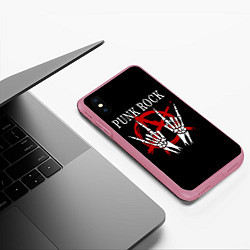 Чехол iPhone XS Max матовый Punk Rock Панки Хой, цвет: 3D-малиновый — фото 2