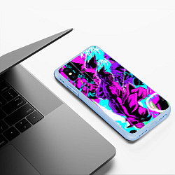 Чехол iPhone XS Max матовый Katana Zero Файтинг Катана Зеро Игра, цвет: 3D-голубой — фото 2