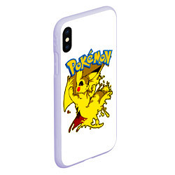 Чехол iPhone XS Max матовый Пикачу злой Pokemon, цвет: 3D-светло-сиреневый — фото 2