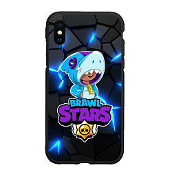 Чехол iPhone XS Max матовый ЛЕОН из БРАВО СТАРС Brawl Stars, цвет: 3D-черный