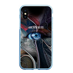 Чехол iPhone XS Max матовый Look into the eyes, цвет: 3D-голубой