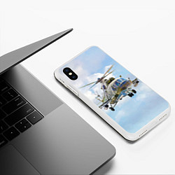 Чехол iPhone XS Max матовый Многоцелевой вертолёт МИ-8, цвет: 3D-белый — фото 2