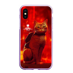 Чехол iPhone XS Max матовый The Stray, цвет: 3D-сиреневый