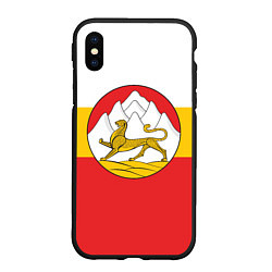 Чехол iPhone XS Max матовый Северная Осетия Алания Флаг, цвет: 3D-черный
