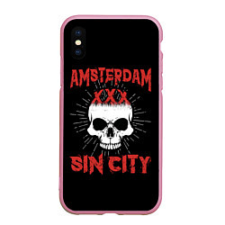 Чехол iPhone XS Max матовый AMSTERDAM Амстердам, цвет: 3D-розовый