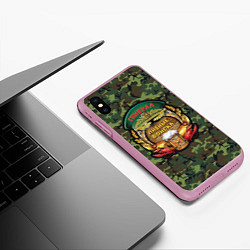 Чехол iPhone XS Max матовый Генерал Пивные Войска, цвет: 3D-розовый — фото 2